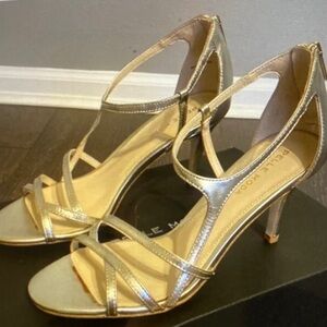 Pelle Moda Metallic Silver Strappy Heels